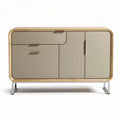 Modern wooden sideboard with two drawers and cabinet in beige 120 x 40 x 75cm