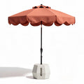 Outdoor patio umbrella with rust-resistant metal pole and concrete base 200 x 200 x 250cm rust color