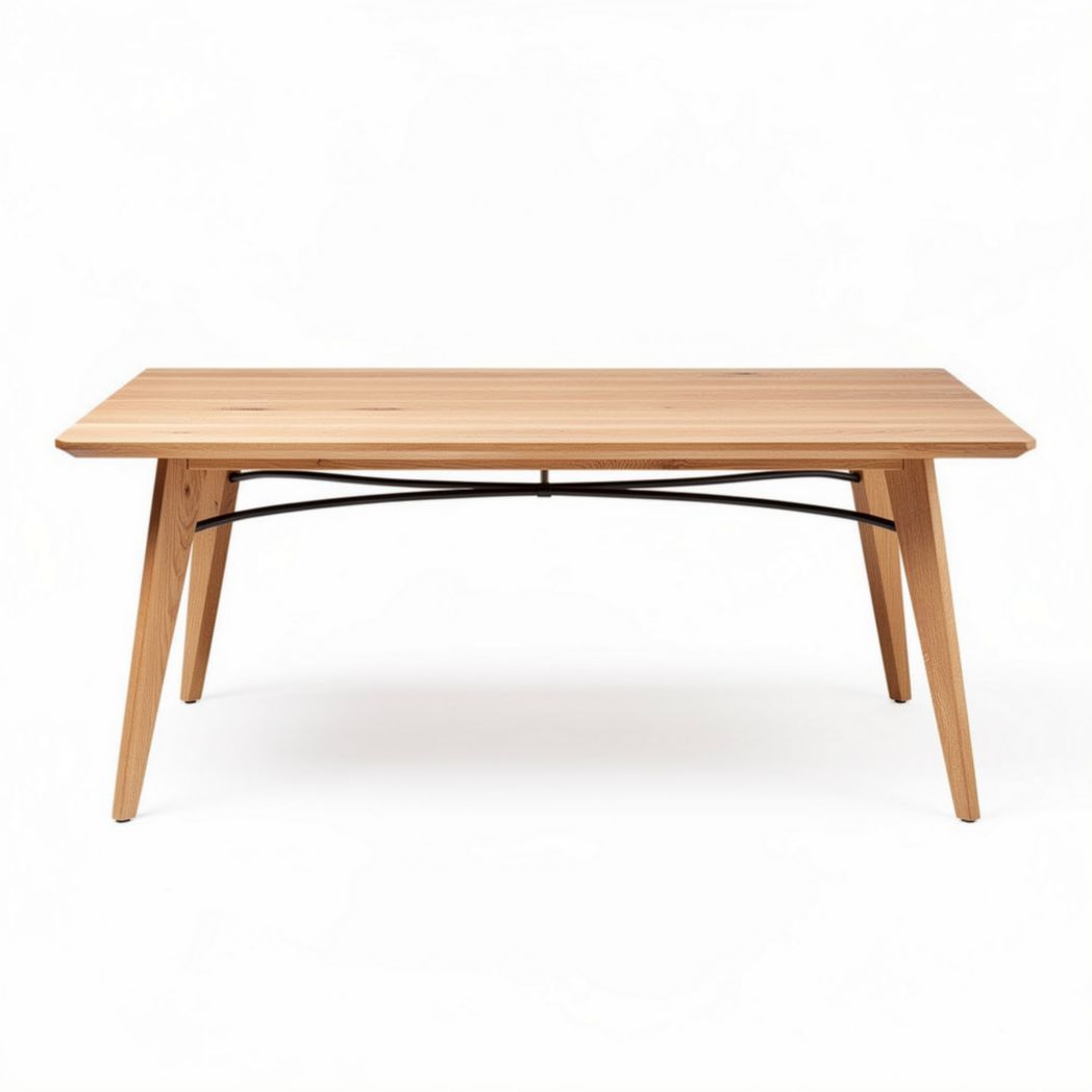 Wooden coffee table with metal legs 120 x 70 x 75cm natural finish